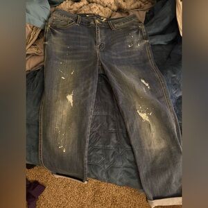 Seven7 Women's Boyfriend Jeans - Distressed Blue